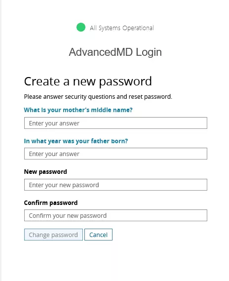 Reset AdvancedMD Login